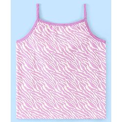 Pine Kids Cotton Stretchable Printed Singlet Slip with Antimicrobial and Bio Wash  Pack of 3 - Light Pink & Purple