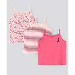 Pine kids Sleeveless Anti Microbial Bio Washed Slips Stripes & Butterfly Print Pack of 3- Multicolor
