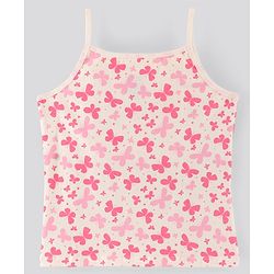 Pine kids Sleeveless Anti Microbial Bio Washed Slips Stripes & Butterfly Print Pack of 3- Multicolor