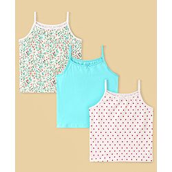 Pine Kids Cotton Stretchable Printed Singlets with Antimicrobial and Bio Wash Pack of 3 - Multi Color