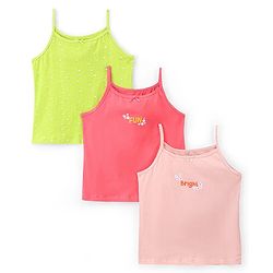 Pine Kids Sleeveless  Anti Microbial & Bio Washed Slips Pack Of 3 - Multicolor