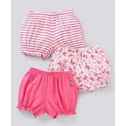 Pine Kids Cotton Printed Anti Bacterial And Bio Wash Bloomers Stripes Design Pack Of 3 - Multicolour