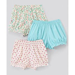 Pine Kids Cotton Printed Anti Bacterial & Biowashed Bloomers Pack Of 3 - Blue White