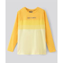 Pine Kids Cotton Full Sleeves Biowashed Night Suit Ombre Print - Yellow