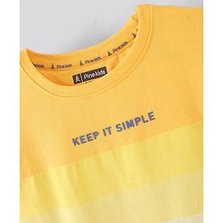 Pine Kids Cotton Full Sleeves Biowashed Night Suit Ombre Print - Yellow