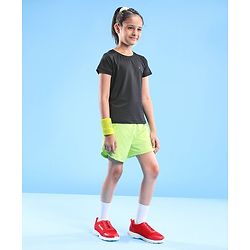 Pine Active Skin Friendly & Breathable Half Sleeves Sportswear T-Shirt - Black