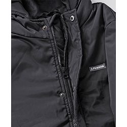 Pine Kids Quilted Full Sleeves Light Winter Hooded Jacket - Black