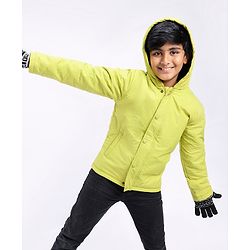 Pine Kids Full Sleeves Solid Winter Wear Light Padded Hoodie Jacket