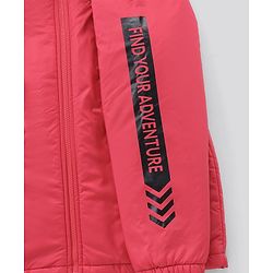 Pine Kids Quilted Full Sleeves Light Winter Hooded Jacket - Red