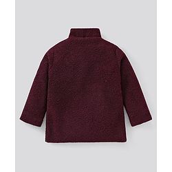 Pine Kids Full Sleeves Sherpa Jacket For Moderate Winter - Maroon