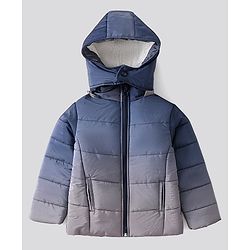 Pine Kids Knit Full Sleeves Ombre Printed Detachable Hooded Jacket - Mutlicolour