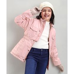 Pine Kids Full Sleeves Light Winter Padded Quilted Jacket - Pink