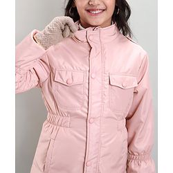 Pine Kids Full Sleeves Light Winter Padded Quilted Jacket - Pink