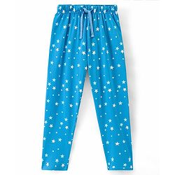 Pine Kids Full Sleeves 100% Cotton Bio-Wash Text Print Night Suit - Grey and Blue