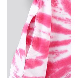Pine Kids Full Sleeves Cotton Sweatshirt With Tie Dye Print- Pink