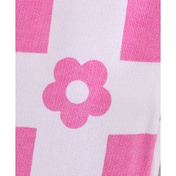 Pine Kids Cotton Full Length Lounge Pants Cubical Print- Pink