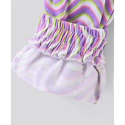 Pine Kids Cotton Knit Full Length Wave Printed Lounge Pant - Purple