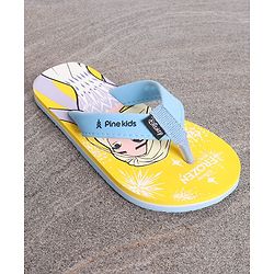 Pine Kids Flip Flops Disney Frozen Print - Yellow