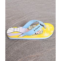 Pine Kids Flip Flops Disney Frozen Print - Yellow
