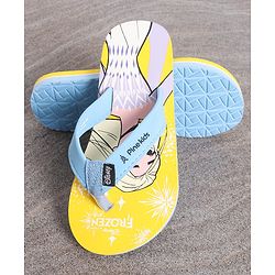 Pine Kids Flip Flops Disney Frozen Print - Yellow