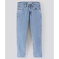 Pine Kids Full Length Solid Stretchable Jeans - Light Blue