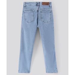 Pine Kids Full Length Solid Stretchable Jeans - Light Blue
