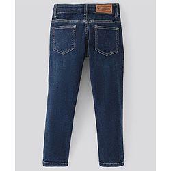 Pine Kids Full Length Stretchable Solid Jeans - Indigo Blue