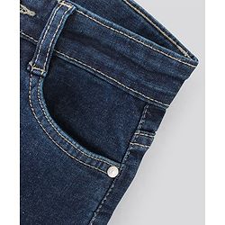 Pine Kids Full Length Stretchable Solid Jeans - Indigo Blue