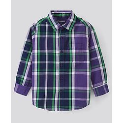 Pine Kids Cotton Woven Full Sleeves Shirt Stripes Print - Purple