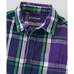 Pine Kids Cotton Woven Full Sleeves Shirt Stripes Print - Purple