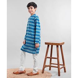 Pine Kids Full Sleeves Kurta Pajama Set - Blue
