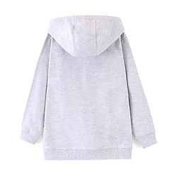 Pine Kids Cotton Blend Knit Full Sleeves Bear Printed Hooded Sweatshirt - Grey