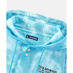 Pine Kids Full Sleeves Biowashed Hooded Sweatshirt Tie & Dye Print- Blue