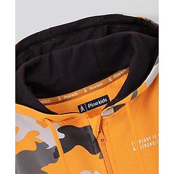 Pine Kids Full Sleeves Biowashed Hooded Sweatshirt Camo Print- Orange
