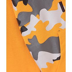 Pine Kids Full Sleeves Biowashed Hooded Sweatshirt Camo Print- Orange