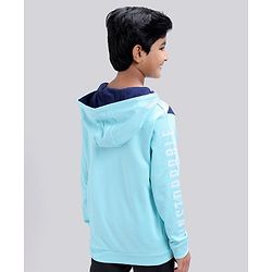 Pine Kids Cotton Knit Full Sleeves Bio-Wash Sweatshirt Text Printed - Iced Aqua