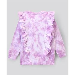 Pine Kids Full Sleeves Biowashed Sweatshirt Tie & Dye Print- Purple