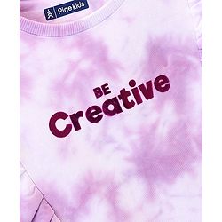 Pine Kids Full Sleeves Biowashed Sweatshirt Tie & Dye Print- Purple