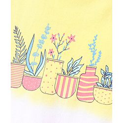 Pine Kids Cotton Knit Full Sleeves Bio Washed Sweatshirt Plants Print - Multicolour