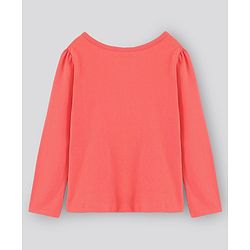 Pine Kids Bio Washed Full Sleeves T-Shirt Floral Print - Hot Coral