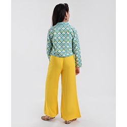 Pine Kids Cotton Woven Kurti Palazzo Set with Shrug - Yellow