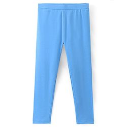 Pine Kids Full Length Stretchable & Biowashed Cotton Leggings Solid & Floral Print Pack Of 2 - Blue Red