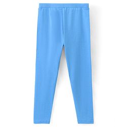 Pine Kids Full Length Stretchable & Biowashed Cotton Leggings Solid & Floral Print Pack Of 2 - Blue Red