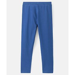 Pine Kids Full Length Stretchable & Biowashed Cotton Leggings Solid & Floral Print Pack Of 2 - Blue Pink