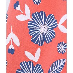 Pine Kids Full Length Stretchable & Biowashed Cotton Leggings Solid & Floral Print Pack Of 2 - Blue Pink