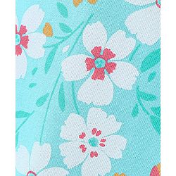 Pine Kids Full Length Stretchable & Biowashed Cotton Leggings Solid & Floral Print Pack Of 2 - Red Blue