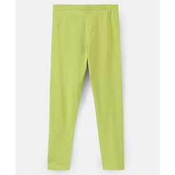Pine Kids Full Length Cotton Biowashed Stretchable Leggings Floral Print & Solid Pack Of 2 - Green Grey
