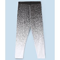 Pine Kids Full Length Stretchable and Biowash Cotton Leggings Solid & Artistic Print Pack Of 2 - Black Blue
