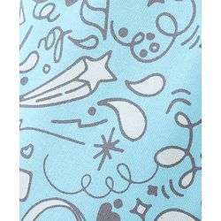 Pine Kids Cotton Ankle Length Biowashed  Stretchable All Over Printed & Solid Color Leggings Pack Of 2 - Blue Pink