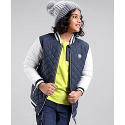 Pine Kids Full Sleeves Moderate Winter Versity Bomber Jacket - Multicolor